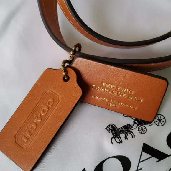 Like New Coach Twin Turnlock 20 in Toffee CCC55 - Picture 9 of 9